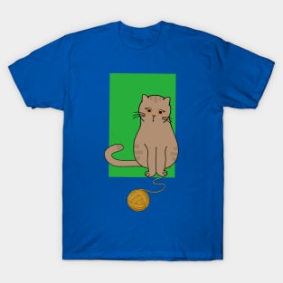 Cute brown Kitty with ball of string T-Shirt